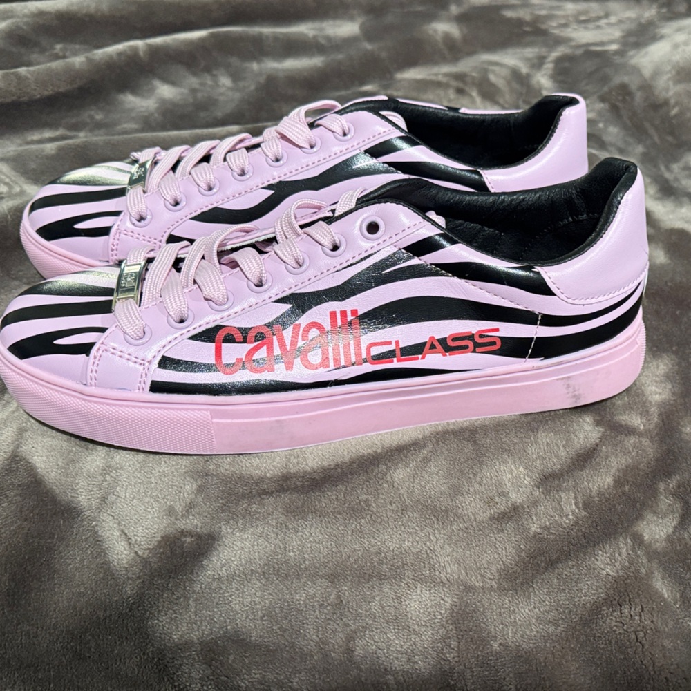 Cavalli Class Pink and Black Women's Sneakers